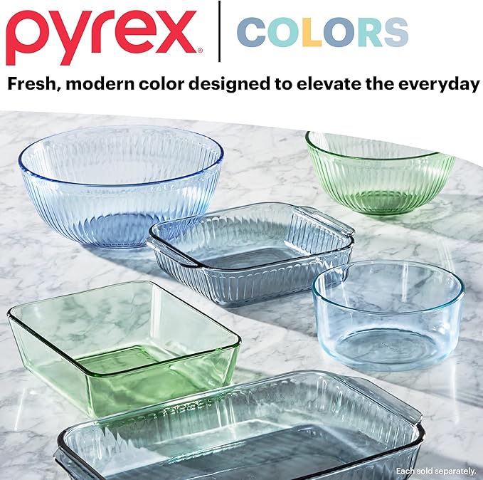 Pyrex Colors Tinted (6-PC Medium) Small/Medium Round Food Storage Container Set, Snug Fit Non-Toxic Plastic BPA-Free Lids, Freezer Dishwasher Microwave Safe, 2 Cup, 4 Cup & 7 Cup