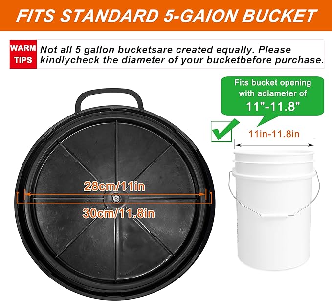 MDSTOP Heated 5 Gallon Bucket Seat, 360-Degree Swivel Bucket Seat Lid, Waterproof Top Seat Foam Cushion for Dove Duck Hunting, Ice Fishing, Baseball, Gardening, Camping（No Power Bank）