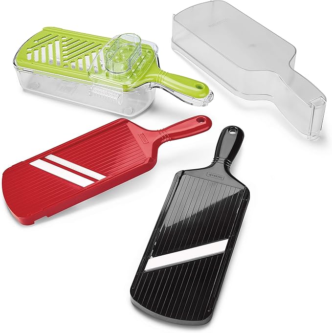 Kyocera Advanced Ceramic Slicer Set with Adjustable Mandoline, Julienne Slicer and Grater, Multicolor, 1 EA