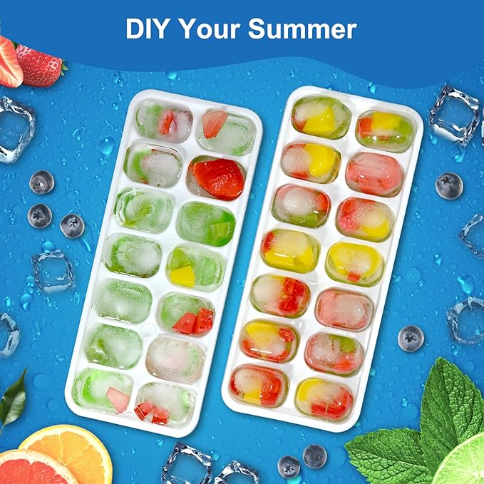 5 Pack 70 Cube Silicone Ice Cube Trays for Freezer with Lids, Easy-Release Stackable Ice Molds & Ice Trays, BPA-Free Freezer Ice Tray Set for Drinks,Coffee,Cocktails, Food,Ice Trays for Freezer.