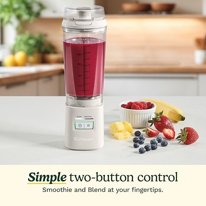 Cuisinart Cordless Rechargeable Portable Blender for Smoothies & Shakes, Personal Smoothie, Compact For Travel, On-the-Go Use, Tan, PBL-100