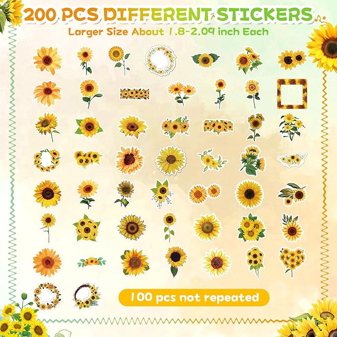 PerKoop 20 Pcs 32 oz Ice Cream Buckets with Lids and Handles Clear Cocktail Rum Buckets with Stickers Plastic Transparent Tub Reusable Food Storage Containers for Parties(Sunflower)