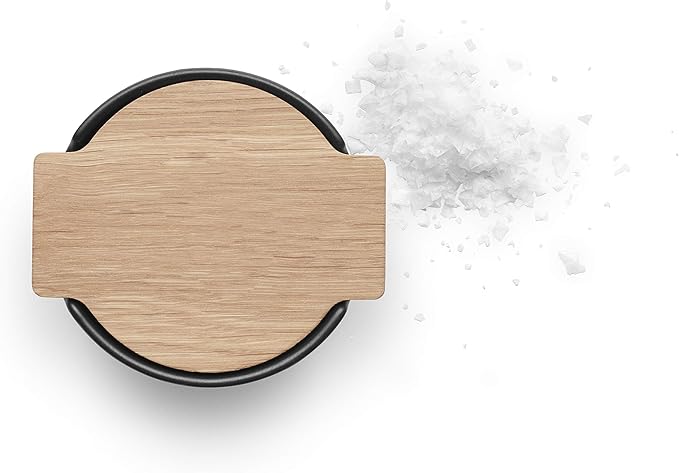 Eva Solo | Nordic Kitchen Salt Cellar with Oak Lid | Stylish for both kitchen use and table serving | Danish Design & Functionality | Tools Kitchen Gadgets & Accessories