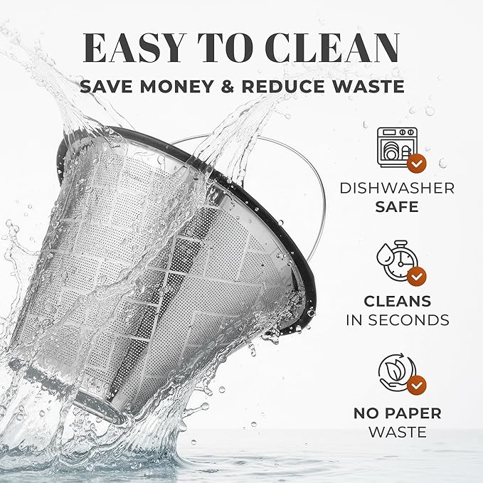Reusable #4 Coffee Filter for Technivorm Moccamaster KBGV and KBT Coffee Machines - Stainless Steel Mesh, Durable Metal Filter for Sustainable Brewing