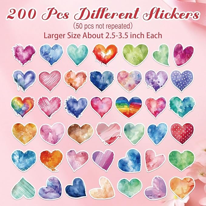 PerKoop 20 Pcs 32 oz Ice Cream Buckets with Lids and Handles Clear Cocktail Rum Buckets with Stickers Plastic Transparent Tub Reusable Food Storage Containers for Parties(Heart)