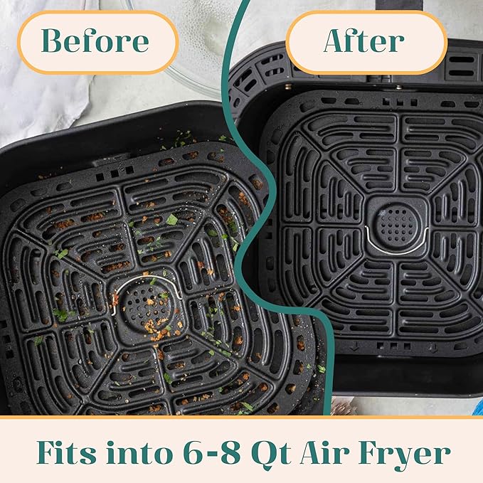 SAMNATE 3pcs Air Fryer Liners reusable - silicone air fryer liners, AirFryer Accessories, Air Fryer Silicone Liner - reusable airfryer liners - air fryer pans - airfryer liners