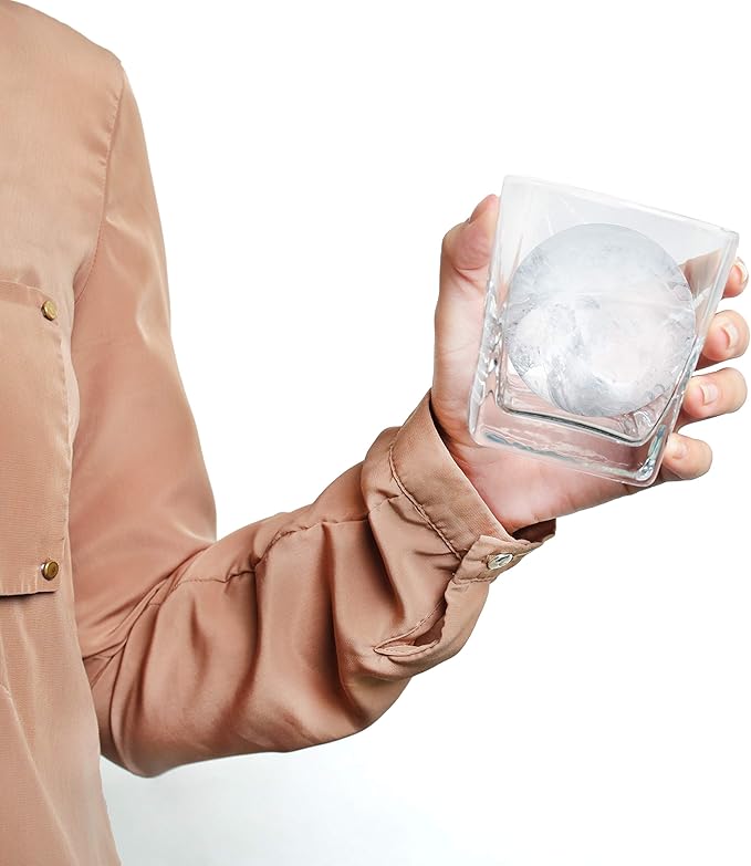 Sphere Ice Maker ball Molds - Large Clear Rubber reusable plastic opal Ice Mold Round Small Ice Cubes Drinks Silicone Tray Silicone Whiskey Ice Cube Trays Balls Makers With Lids Ice Orb