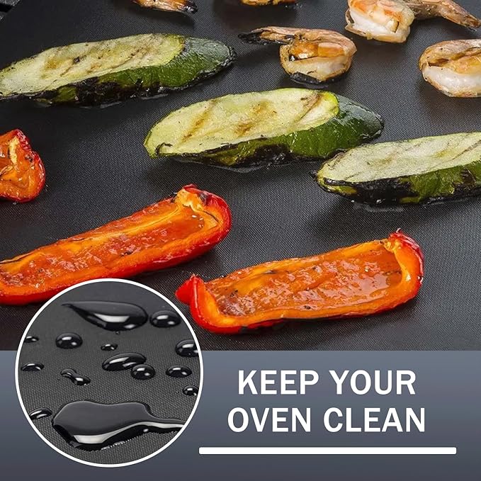 Air Fryer Oven Liners Compatible with Breville Smart Oven Air Fryer Pro BOV845BSS, 4 PCS Non-Stick Oven Liners for Bottom of Oven, Accessories for Breville Toaster Reusable Baking Mat