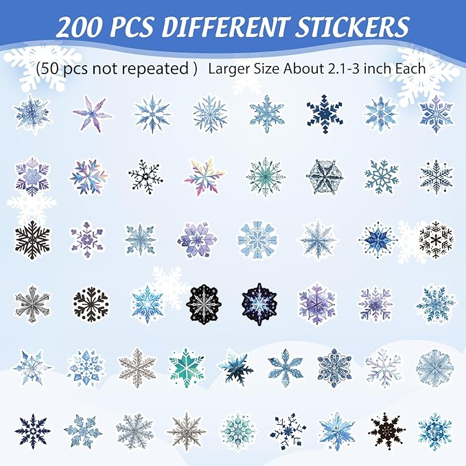 PerKoop 20 Pcs 32 oz Ice Cream Buckets with Lids and Handles Clear Cocktail Rum Buckets with Stickers Plastic Transparent Tub Reusable Food Storage Containers for Parties(Snowflake)