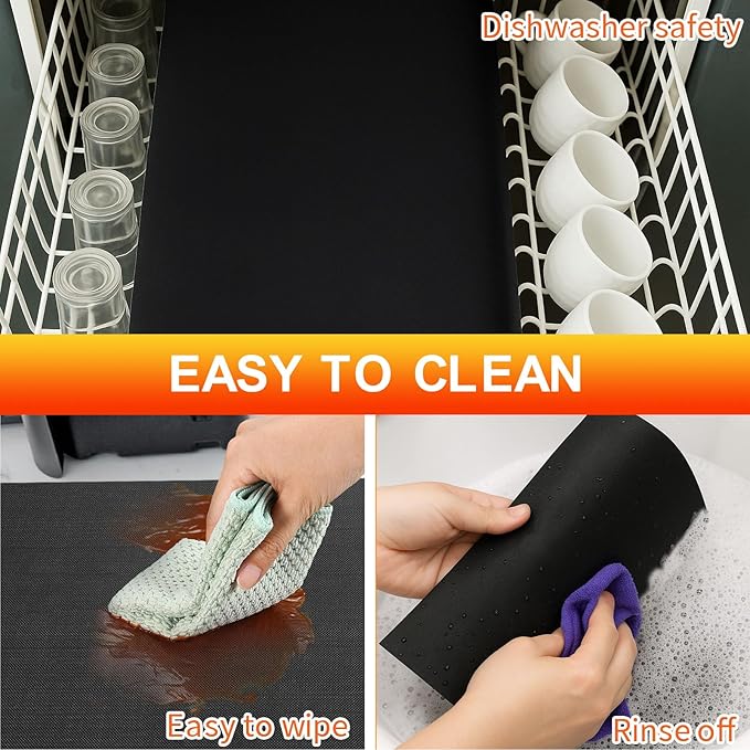 4 Packs Oven Liners for Bottom of Oven, 11.4"x9.8" Reusable Non-Stick Heat Resistant Toaster Liners Toaster Mat for Cuisinart TOA -28 TOA -26 AFR-25 Air Fryer Convection Oven