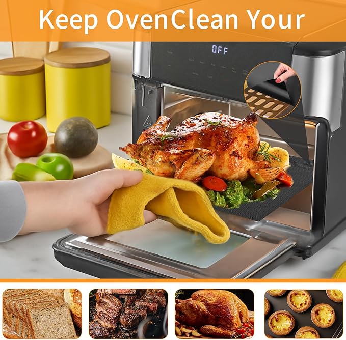 Reusable Liners for Toaster Oven Air Fryer 8.66×9.44 Accessories Compatible with Instant 10QT Air Fryer 4PCS Non-Stick Mats for Baking