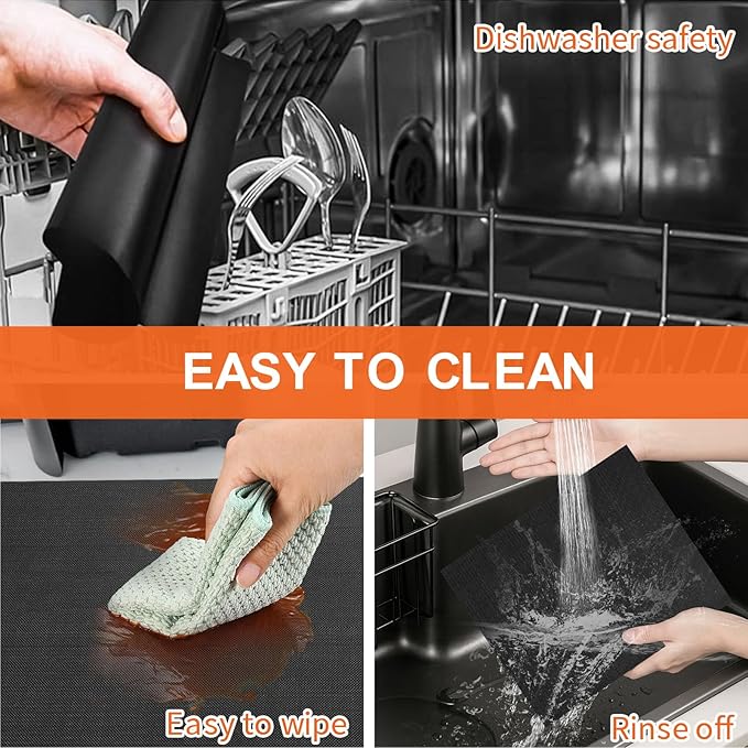 4-Pack Round Air Fryer Liners 8.27"* 8.27" for Ninja AF101 AF150 AF161 4QT Fiberglass Non-Stick Mats Reusable Parchment Paper Alternative & Accessories