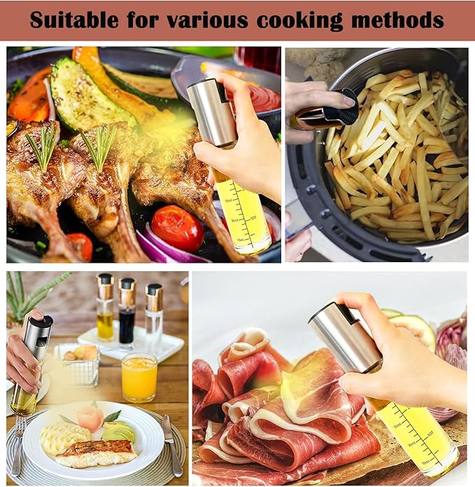 Oil Sprayer for Cooking,Olive Oil Spritzer,Olive Oil Spray Bottle for Salad, BBQ, Kitchen Baking, Roasting (100ml) (2)