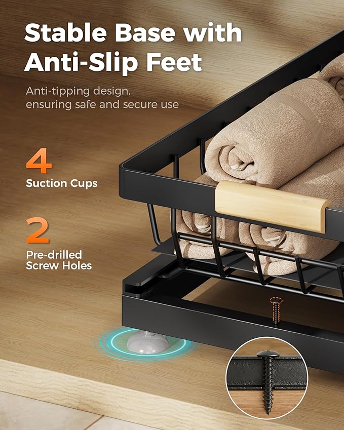 Sevenblue 3 Pack Under Sink Organizer, Height Adjustable 2 Tier Pull-Out Metal Under Kitchen Sink Organizer, Multi-Purpose Storage Shelves for Kitchen Bathroom Cabinet