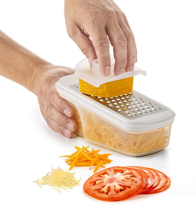 PrepWorks Grate, Slice & Store Set, One Size, Multi-Color – Versatile Food Prep Set with Storage Containers