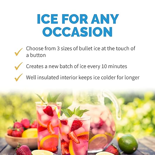 NewAir Counter Top Ice Maker Machine (Black), Compact Automatic Ice Maker, Cubes Ready in 6 Minutes, 28 Pounds in 24 Hours - Perfect for Home/Kitchen/Office/Bar