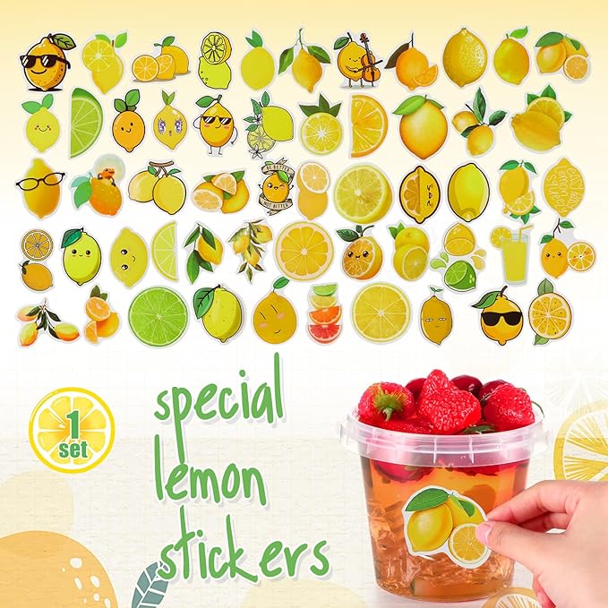 Funnymoom 50 Set Lemonade Buckets with Lids and Straws 24oz Clear Plastic Drink Cups Disposable Rum Cocktail Drinking Pails with Handles Bulk for Summer Lemon Themed Wedding Birthday Party Supplies
