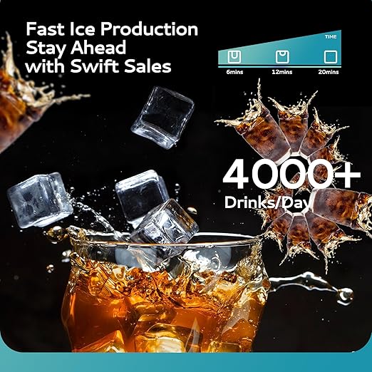 EUHOMY Commercial Ice Maker Machine 500Lbs/24H, SECOP Compressor&ETL Approval, Industrial Ice Machine, 250Lbs Storage, Ice Ready in 8-15 min, Stainless Steel Ice Maker for Bar/Cafe/Restaurant/Business