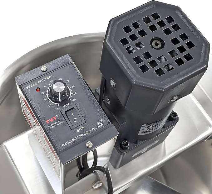 40L/10.5 Gal Automatic Food Mixer 110V 180W Stainless Steel Electric Mixer For Cooking Agitator Chocolate Paste Heat Mixing Machine Food Mixer Pot Seasoning Bottom Soup Sauce Stirrer