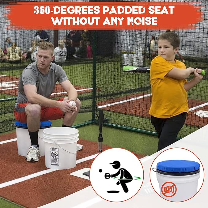 WarBull 5 Gallon Bucket Seat, 360-Degree Swivel Seat Foam Cushion Bucket Seat Lid with Waterproof Cover for Dove Duck Hunting, Fishing, Baseball, Gardening and Camping