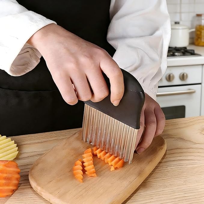 Stainless Steel Potato Holder Slicer - Onion Vegetable Cutting Aid with Finger Guard for Safe Chopping, Food Grade Kitchen Gadget Tool for Tomato Carrot Cucumber, Dishwasher Safe