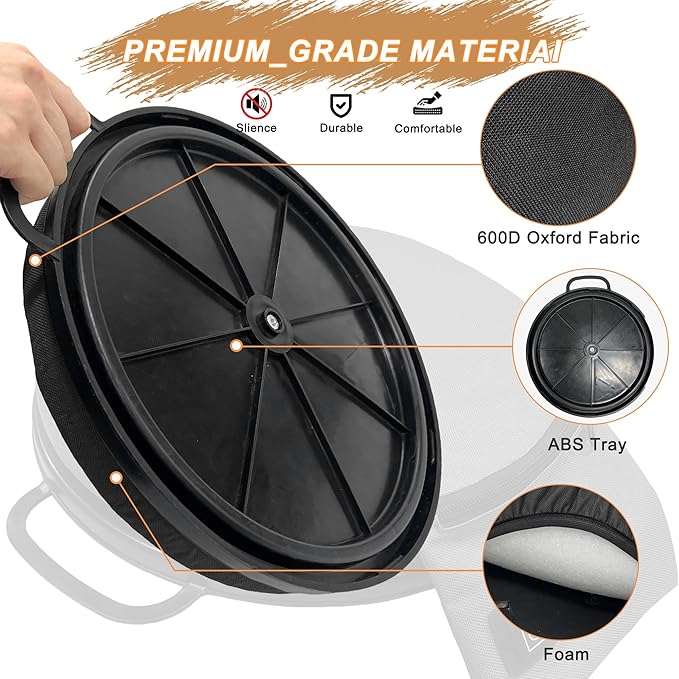 MDSTOP Heated 5 Gallon Bucket Seat, 360-Degree Swivel Bucket Seat Lid, Waterproof Top Seat Foam Cushion for Dove Duck Hunting, Ice Fishing, Baseball, Gardening, Camping（No Power Bank）