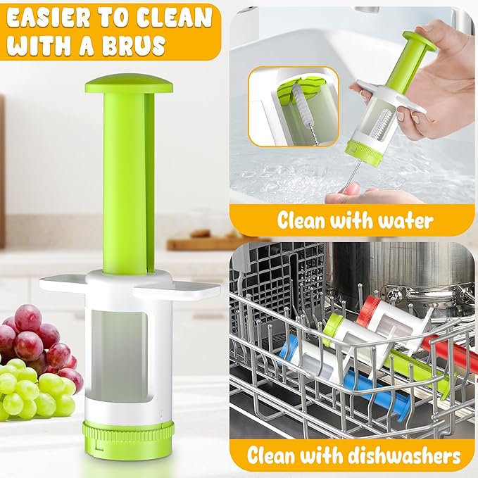 Grapes Cutter for Toddlers, Fruit & Veggie Cutter for Kids Grape Slicer Kitchen Tool, Perfect for Fruit Salads, Snacks, and Cake Decorations-Green Container-Green DoubleBlade