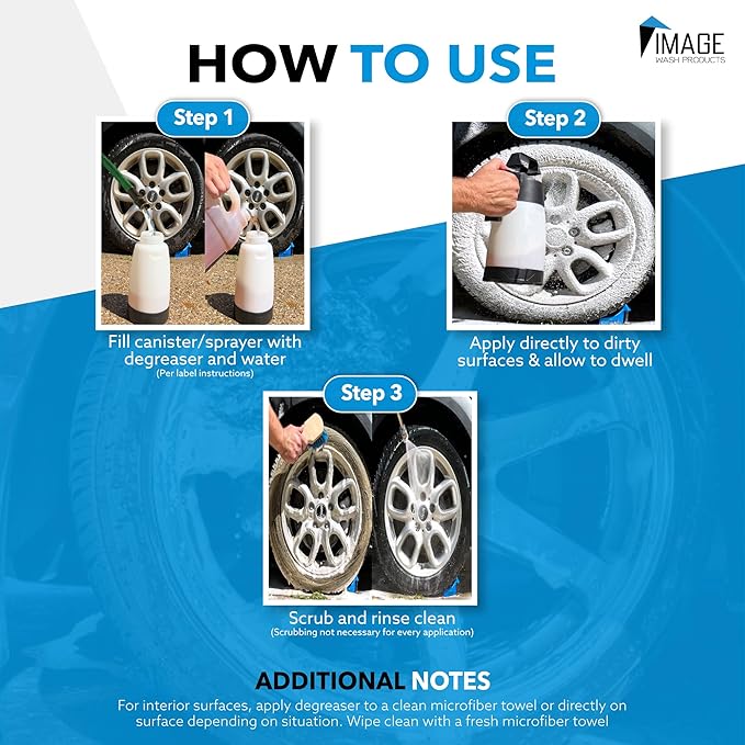 Image Wash All Purpose Foaming Degreaser Spray Heavy Duty Grease & Oil Remover for Engine Bays Tires Kitchen Counters & Stainless Steel Safe for Sealed Granite Marble & Painted Surfaces