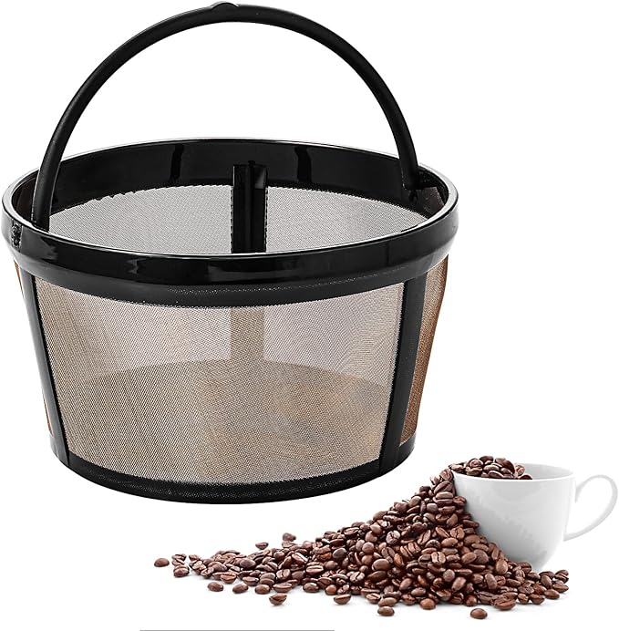 Prasacco Reusable Basket Coffee Filter - 4 Cup Permanent Replacement Filter for Mr. Coffee Coffee Makers (1 PC)