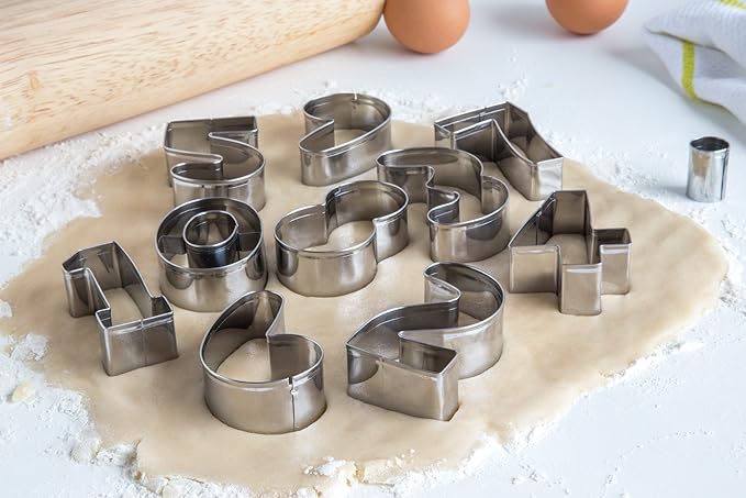 Fox Run 3640 Number Cookie Cutter Set, Stainless Steel, 10-Piece