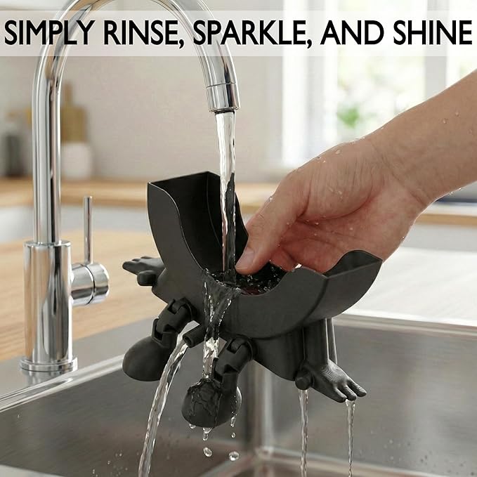 Cute Hanging Sponge Holder with Drainage & Legs, 3D Printed Funny Sink Stand for Round Sponges, Aesthetic Kitchen Sink Edge Organizer, Countertop Decor, Quick-Drying Storage Cleaning Gadget