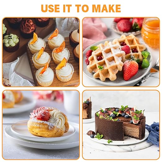 Yummy Sam Stainless Steel Pancake Batter Dispenser with Handle,32oz 900ml Heavy Duty Waffles Funnel Cake Dispenser with 12PCS Silicone Baking Cups,Pancake Pourer Batter Pitcher for Cupcakes,Crepes