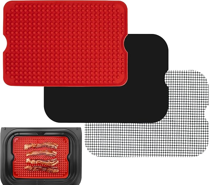 Air Fryer Liner Accessories for Ninja Foodi XL Smart FG551 6-in-1 Indoor Grill, Reusable Heat Resistant Mat for Air Fryer, Ninja Foodi Accessories, Easy Clean Replacement for Parchment Paper