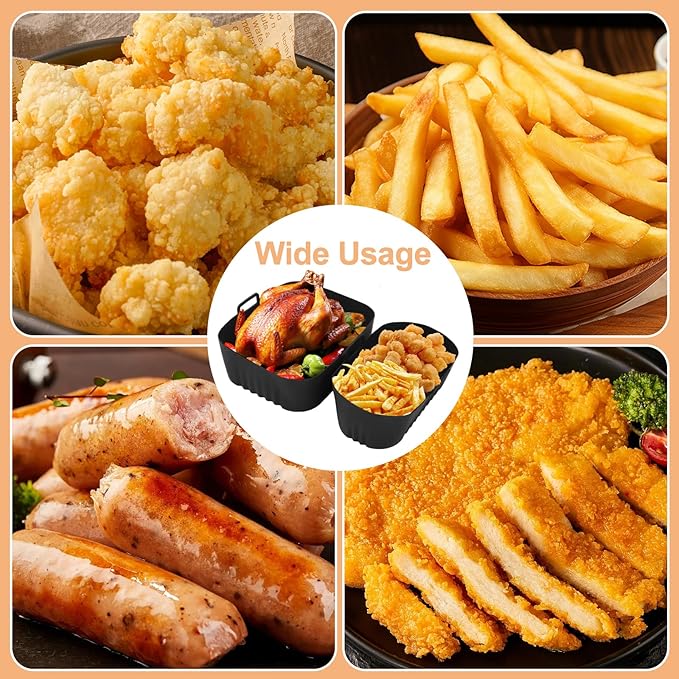 Air Fryer Silicone Liner for Philips Dual Basket Air Fryer 3000 Series 6L/3L,2-Pack Reusable Dual Airfryer Liners Accessories for Philips 9L 2-Drawer NA350/00