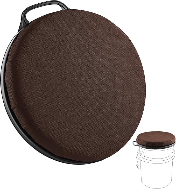 5 Gallon Bucket Seat for Yeti Only, 360 Degree Swivel Load Out Bucket Seat, 5 Gal Foam Cushion Bucket Seats Lid with Padded Top for Hunting Fishing Camping Outdoor
