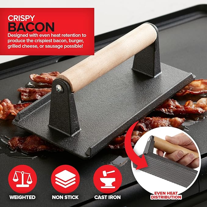 Modern Innovations Griddle Breakfast Kit Pancake Batter Dispenser Grill Press Egg Rings Spatula Compatible with Blackstone Griddles 8 Pack