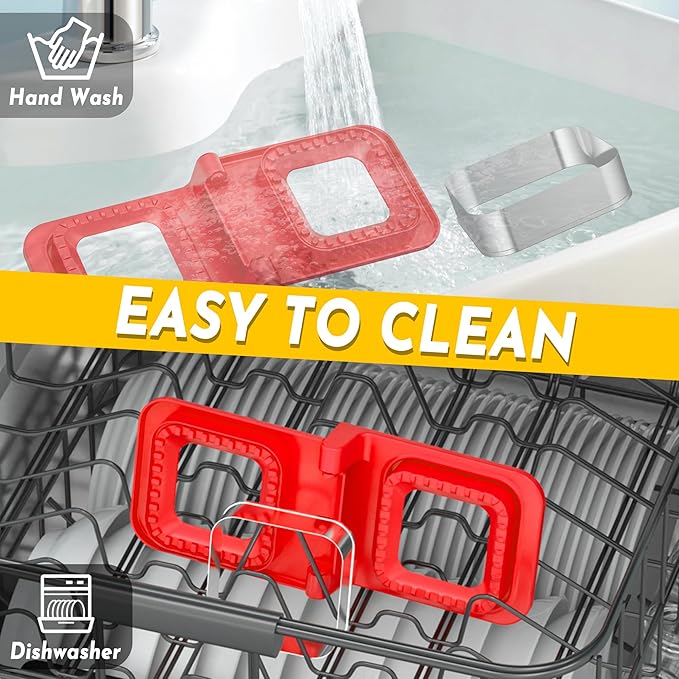 HiYZ Sandwich Cutter and Sealer - Square Stainless Steel Decruster Sandwich Maker - Peanut Butter and Jelly Crustless Sandwich Bread Pancake Maker Cookie Cutter for Kids Children Boys Girls Red