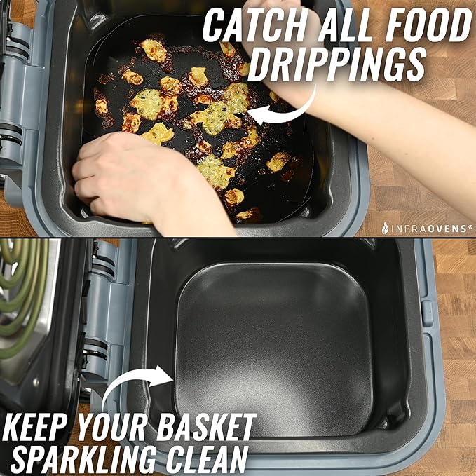 INFRAOVENS Air Fryer Liners Basket Protector Cover for Ninja Speedi SF301 Rapid Cooker & Airfryer, Innovative Accessories, Kitchen Gadgets for 8 inch Square Air Fryers, Non-Stick Heat-Resistant