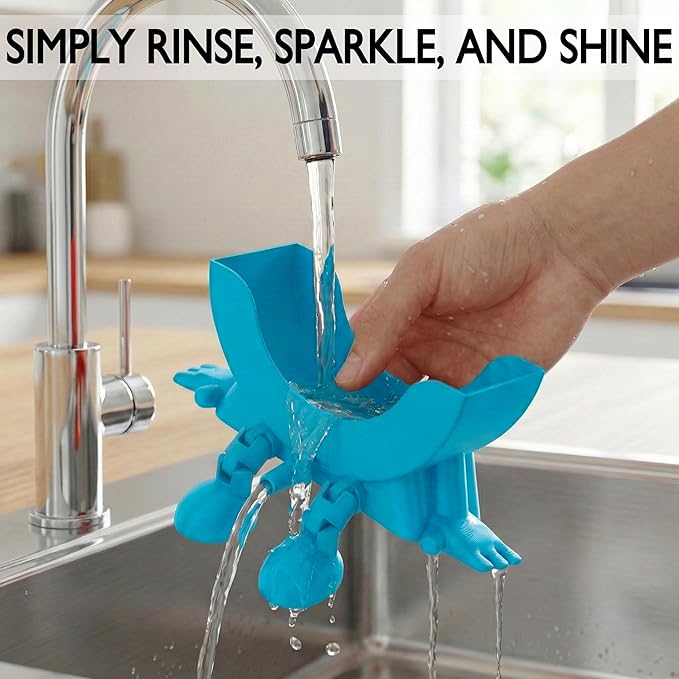 Cute Hanging Sponge Holder with Drainage & Legs, 3D Printed Funny Sink Stand for Round Sponges, Aesthetic Kitchen Sink Edge Organizer, Countertop Decor, Quick-Drying Storage Cleaning Gadget