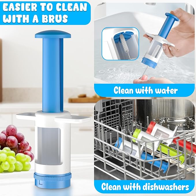 Grapes Cutter for Toddlers, Fruit & Veggie Cutter for Kids Grape Slicer Kitchen Tool, Perfect for Fruit Salads, Snacks, and Cake Decorations-Green Container-Blue Cross Blade