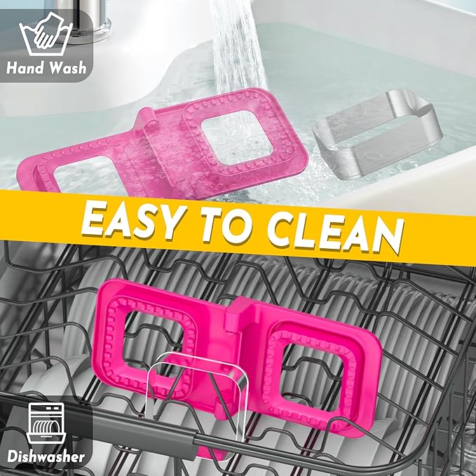HiYZ Sandwich Cutter and Sealer - Square Stainless Steel Decruster Sandwich Maker - Peanut Butter and Jelly Crustless Sandwich Bread Pancake Maker Cookie Cutter for Kids Children Boys Girls Pink