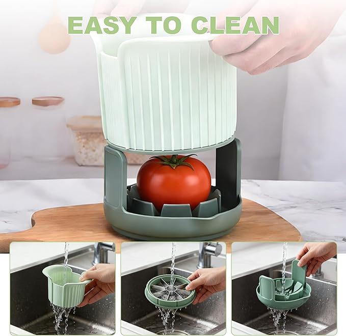 Apple Slicer, Heavy Duty Apple Corer and Slicer with Comfort Handles, 8-Slice Large Apple Slicer for Up to 3.8" Apples, with Extra Tomato & Fruit Cutting Blades