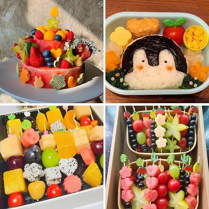 21Pcs Vegetable Cutter Shapes Set - 18Pcs Fruit Shape Cutters and 3Pcs Food Cutters Tools Accessories for Kids Lunch