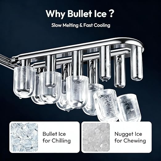 Small Portable Countertop Ice Maker, 26lbs/24H Ice Machine with Self-Cleaning, 6-8 Mins Fast Ice Making,Quiet Operation, Compact Ice Maker with Handle for Home Kitchen Camping RV (White, 26lbs)