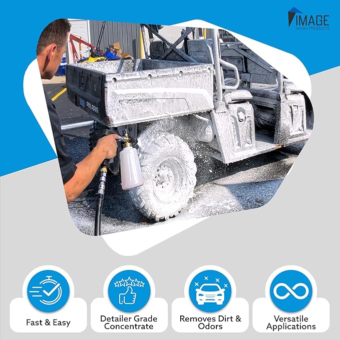Image Wash All Purpose Foaming Degreaser Spray Heavy Duty Grease & Oil Remover for Engine Bays Tires Kitchen Counters & Stainless Steel Safe for Sealed Granite Marble & Painted Surfaces