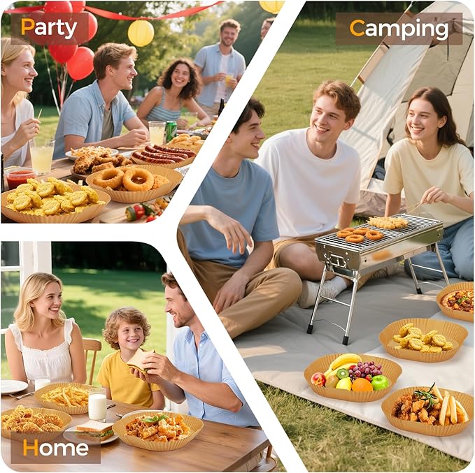 360 Pcs Air Fryer Liners Disposable, 8" Square Air Fryer Paper Liners, Unbleached Parchment Paper for Air Fryer Basket, Non-Stick & Leakproof Baking Liner for Microwave Oven Pan