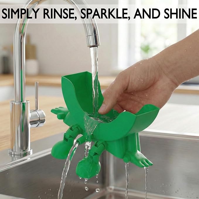 Cute Hanging Sponge Holder with Drainage & Legs, 3D Printed Funny Sink Stand for Round Sponges, Aesthetic Kitchen Sink Edge Organizer, Countertop Decor, Quick-Drying Storage Cleaning Gadget