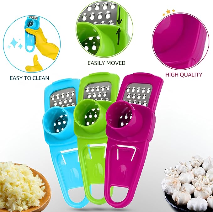 Landkitch-Garlic Grinder-Hand Garlic Grinder-Small Hand Grinder for Garlic-Garlic Slicer-Garlic Mincer-2025 New Hand Press Garlic Chopper-Garlic Press Hand Specialty Tools (Green)