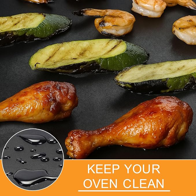 Oven Liners for Bottom of Oven,12"x6.6"and 12"x13.8" Reusable Non-Stick Heat Resistant Toaster Liners Mat Accessories for Emeril Lagasse Dual Zone 360 Air Fryer Oven 25 QT Extra Large and More