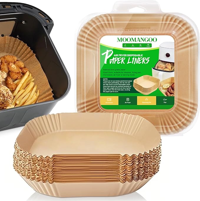 320 Pcs Air Fryer Liners Disposable: 8 Inch Square Air Fryer Liners, Large Paper Liners for 5-8 QT Air fryer, Non-stick Parchment Paper for Frying, Baking, Cooking (320pcs)